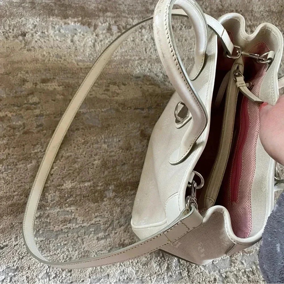 Dooney & Bourke Signature Vintage Ivory Medium Purse Hand Bag Monogrammed - Picture 12 of 16